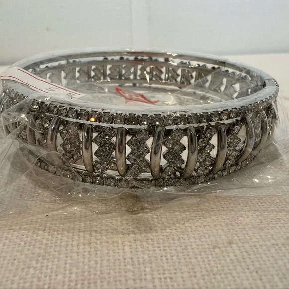 Silver-toned Rhinestone Statement Bangle | In Original Packaging - Picture 3 of 5